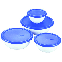 SET CONTAINER PLASTIC W/LID 1.5 2.5 4 5.5 QT 8PC - Containers